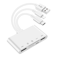5 trong 1 OTG đầu đọc thẻ USB Type-C lightning HUB Adapter cho iPhone Huawei Samsung iPad máy tính