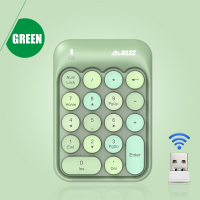 (มีในสต็อก) Ajazz 2.4G Wireless Number keypad 18 Keys Computer Digital Key Pad USB MINI Portable Keyboard round Key CAP for iOS Android Win **
