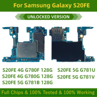 Fully Tested For Samsung Galaxy S20 FE 4G G780F G780 Motherboard Unlocked S20FE 5G G781U G781B G781 Logic Board with Full Chips