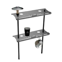 Grill Shelf Detachable Outdoor Grill Table Metal Grill Shelf Rack Picnic BBQ Grill Accessories Includes Storage Bag