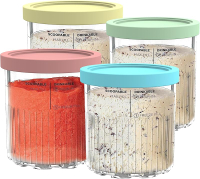 Replacement for Ninja Creami Pints and Lids - 4 Pack NC501 Compatible with Ninja NC501 NC500 Series