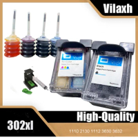 Vilaxh 302 For HP 302 Ink Cartridge HP 302 HP302 XL Remanufactured Deskjet 2130 2131 1110 1111 1112 3630 5200 3639 4520 Printer