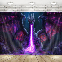 Dragon Tapestry Medieval Fantasy Cool Tapestry Photography Backdrop Psychedelic Magic Starry Stars Space Background Banner Dec