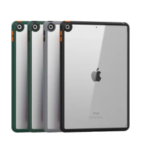 For iPad 10.2 7 8 9 Gen Tablet Case Ultra Thin Shockproof Soft TPU+Acrylic Clear Tablet Bumper Cover for iPad 8 7 2019 2020 2021