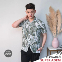 Kemeja Pantai Pria Rayon Baju Hawai Motif Floral Hawaii Kasual Shirt