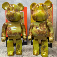 Bearbrick400% Sunflower Van Gogh Museum Plastic Teddy Bear Be@rbrick 28cm Trendy Toy Doll Gift Doll Figure Abs Plastic Toys