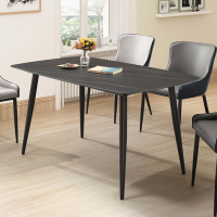 MUNA家居  維克多4.6尺岩板餐桌(TB01-2黑金)(不含椅)   140X80X74cm