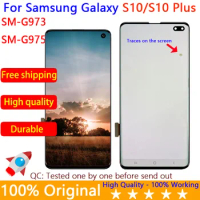 Super AMOLED Frontal Display S10 Plus lcd For Samsung S10 G973 S10 Plus G975F LCD Display Touch Screen Digitizer Assembly s10