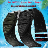 Nylon Watchband For DIESEL Dz4500 Dz4506 DZ7420 DZ4318 Canvas Silicone Watch Strap Men's Officer Series 24 26 28mm Accessories