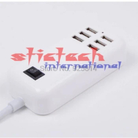 by dhl or ems 50pcs US UK EU Plug AC 5V 3A 6 Ports USB Desktop Wall Travel Charger Power Adapter For iPhone Samsung