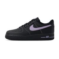 Nike Air Force 1 07 LV8 男 黑紫 刺繡 縫線 皮革 AF1 運動 休閒鞋 HQ2037-001