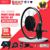 Electric Bike Conversion Kit 20-29 Inch 700C eBIKE Conversion Kit 48V 2000W Front Rear Gearless Hub Motor Wheel With KT Display