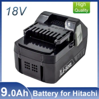 Battery 18V 9.0Ah Rechargeable for Hitachi 18V Battery Replacement Batteries for Hitachi Power Tools BSL1840 DSL18DSAL BSL1815X