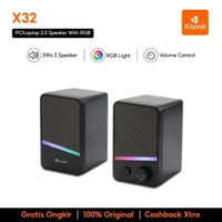 KISONLI X32 Speaker Gaming USB 2.0 Dual Speaker Stereo RGB Light Plug & Play untuk PC/Laptop