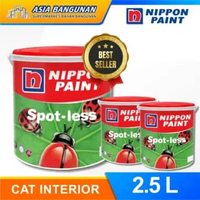 Nippon Paint Spot Less Plus 2.5L Interior Cat Dinding Pelapis Tembok Anti Noda Request Warna Biru