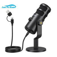 MAONO Dynamic USB Microphone With Type-c Connector For Phone Compute Volume Control Metall Mic For Recording Streaming Gaming