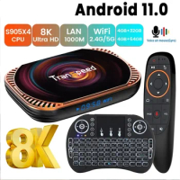 For Xiaomi Amlogic S905X4 8K Android 11.0 TV BOX 2.4G&amp;5.8G Very Fast WiFi 4K Voice Assistant Dual Wifi 32GB 64GB TV Box