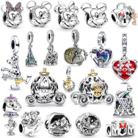 New 925 Sterling Silver HEROCROSS Disney Park Minnie Pumpkin Cart Charm Dumbo Beads Fit Original Pandora Bracelet DIY Jewelry