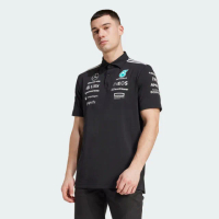 【adidas 愛迪達】ADIDAS X MERCEDES 短袖POLO衫(JW5391 男款運動上衣 POLO衫 黑)