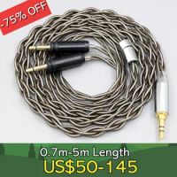 99% Pure Silver Palladium + Graphene Gold Earphone Cable For Focal Clear Elear Elex Elegia Stellia Dual 3.5mm headphone LN008259
