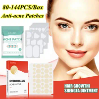 80-144pcs/Pack Acne Removal Patch Hydrocolloid Anti-acne Mild Repair Invisible Stickers Cover Acne Pimples Waterproof Skin Care