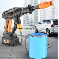 Wireless car washing gun, portable rechargeable high-pressure water gun, washing water sprayer, lithium battery car washing gun.