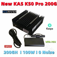 In Stock Ship in 24 Hours New IceRiver KS0 Pro 200Gh/S 65W KAS Miner With PSU Kaspa Asic Mining High Profitable KAS Mute Miner