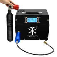 TUXING 4500Psi 300Bar PCP Air Compressor LCD Display Digital Control System Auto Stop High Pressure Compressor for PCP Rifle