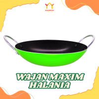 Maxim Wajan New Halania Wok Hijau 26 cm Teflon Penggorengan Anti Lengket -  MHS Kitchenware