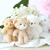 12cm Plush Doll Toys Teddy Bear Pendant Key Ring Animal Bear Stuffed Doll Keychain Proposal Wedding Decor Valentine's Day Gifts