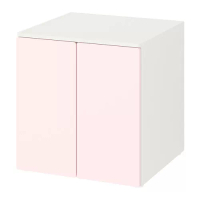 SMÅSTAD/PLATSA 收納櫃, 白色 淺粉紅色/附層板, 60x57x63 公分