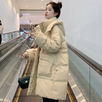 時尚韓版加厚顯瘦連帽白鴨絨冬裝中長款羽絨服女外套