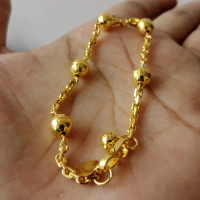 Gelang Rantai Variasi Bola Mini Lapis Emas Asli