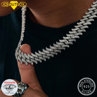 Custom Moissanite Diamond Cuban Link Chain Necklace Iced Out Hip Hop Jewelry D Color VVS For Men Rock Fashion Style