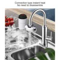 D0AB Electric Water Heaters Kitchen Instant Cold Heating Faucet Heater Tankless Hot Water Sink Tap Heater Water Saving