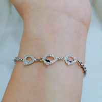 Gelang tangan perak asli silver 925 lapis emas - model kupu-kupu  perhiasan wanita  ada surat