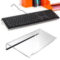 Acrylic Computer Keyboard Stand 78-Keys Keyboard Riser Lift Tray Non-slip Transparent Desktop Keyboard Holder Office Supplies