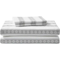 Eddie Bauer - King Sheets, Cotton Flannel Bedding Set, Brushed for Extra Softness, Cozy Home Decor (Snowflake Fair Isle, King)