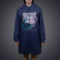 KENZO PARIS EMROIDERED BLAU XS NAVY HOODIE XS