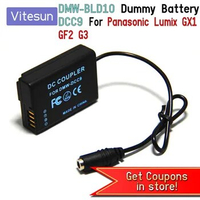 Vitesun DMW-BLD10 BLD10 Dummy Battery DMW-DCC9 8.7V Power Adapter for Panasonic Lumix DMC-GX1 DMC GF2 G3 G3K G3R G3T G3W G3EGK