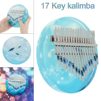 17 Keys Kalimba Thumb Piano Crystal Painted Dream Sea Mini Mbira Body Musical Instruments with EVA Storage Case Christmas Gift