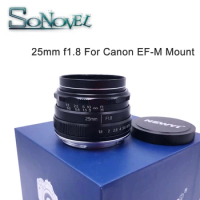25mm F1.8 Manual Focus MF Prime Lens for Canon EOS M M2 M3 M5 M6 M10 M50 M100 EOS M50 Mark II Mirrorless Camera