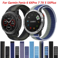 New 22mm 26mm Nylon Strap Bracelet For Garmin Fenix 7X 7 6X 6 Pro 5X 5 3HR Epix Gen 2 Enduro MK1 MK2i Smart Watch Wristband