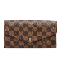 LV N63209 Sarah系列經典Damier帆布棋盤格暗釦長夾