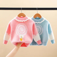 Sweaters Autumn Winter For Girls 1 23 4 5 6 Years Old Children Woolen Pullover Sweater Clothes Baby Knitted Tops Kids Sweatshirt