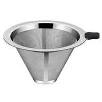 Coffee Dripper for Cup Stainless Steel Coffee Filter Reusable Fine Mesh Strainer Pour Over Coffee Maker Double Mesh for Home