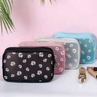 New Daisy Cosmetic Bag Translucent Frosted TPU Waterproof Toiletries Bag Travel Storage Cosmetic Bag Bolso De Cosméticos