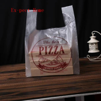 Plastic Pizza Box Packing Bags 6/8/10/12inch Gift Cake Take Out Cookie Biscuits Box Takeout Hand Loop 400pcs/lot