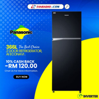 [FREE DELIVERY PROMO] Panasonic 366L Inverter, AI Econavi Twin Door Fridge Refrigerator  Refrigerato