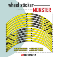 12Pcs Motorcycle Wheel Stickers stripe moto Reflective Decoration Rim tire decals For DUCATI MONSTER 821 1200 796 696 797 17inch